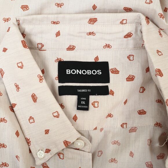 Bonobos Everyday Men's Shirt Buttondown Printed Tailored Fit Long XXL NEW 283380 - Picture 11 of 11